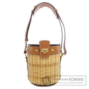 Salvatore Ferragamo Rattan Shoulder Bag Raffia